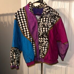 Vintage Lavon Size Medium Retro Multicolor Women's Jacket 80s 90s